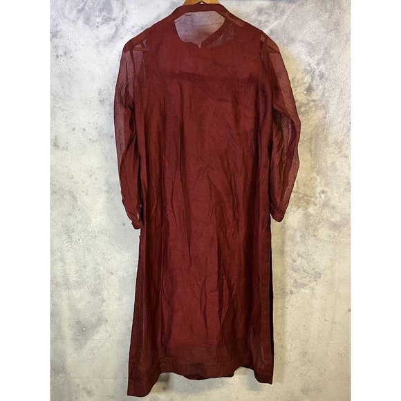 Agha Noor Embroidered Formal Dress Suit Pakistani Indian Maroon Size Small 47 R3 - Picture 2 of 10